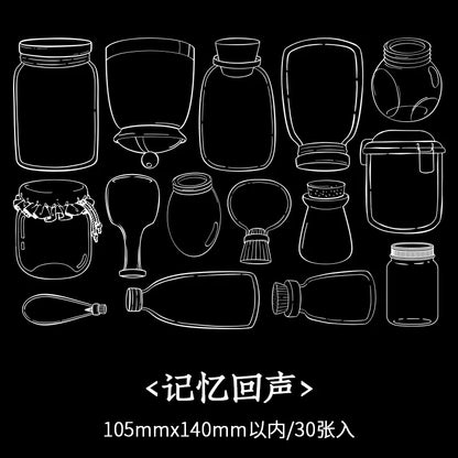 JIANQI 30 sheets Glass Bottle Shape Sticker Scrapbooking Art DIY Crafts Transparent Dried Flower Bookmarks Decor scrapbooking