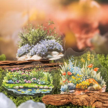 JIANQI 30pcs/pack PET Stickers Flowers and shrubs Decor Junk Journal DIY Srapbooking Creative Stationery Collage Photo Album