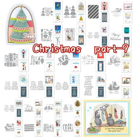 Happy Christmas Party 2025 NEW Cutting Dies Scrapbook Diary Decoration Stencil Embossing Template DIY Greeting Card Handmade