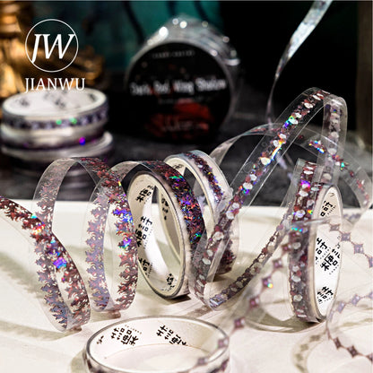JIANWU The Shadow of The Underworld Series Vintage Lace Flower Landscape Material Collage Tape Set Creative Journal Stationery