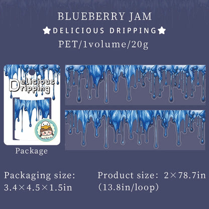 JIANQI 50mm*2m PET Delicious Dripping Tapes DIY Scrapbooking Decor Photo Album Collage Journalling Materials Aesthetics Stickers