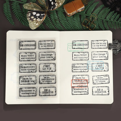 JIANWUVintage Butterfly Flower Label Character Landscape Material Collage Transparent Silicone Stamp Creative Journal Stationery