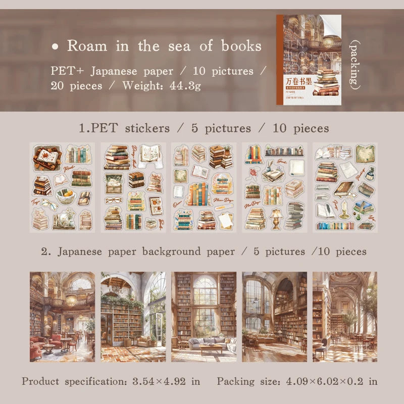 JIANQI 20 pcs Reading girl Series Stickers aesthetic Stick Labels Decorative Scrapbooking material hand made Diy Supplies