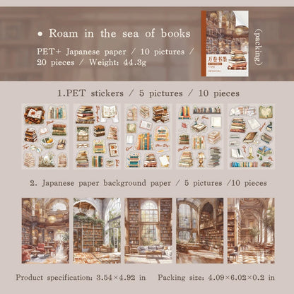 JIANQI 20 pcs Reading girl Series Stickers aesthetic Stick Labels Decorative Scrapbooking material hand made Diy Supplies