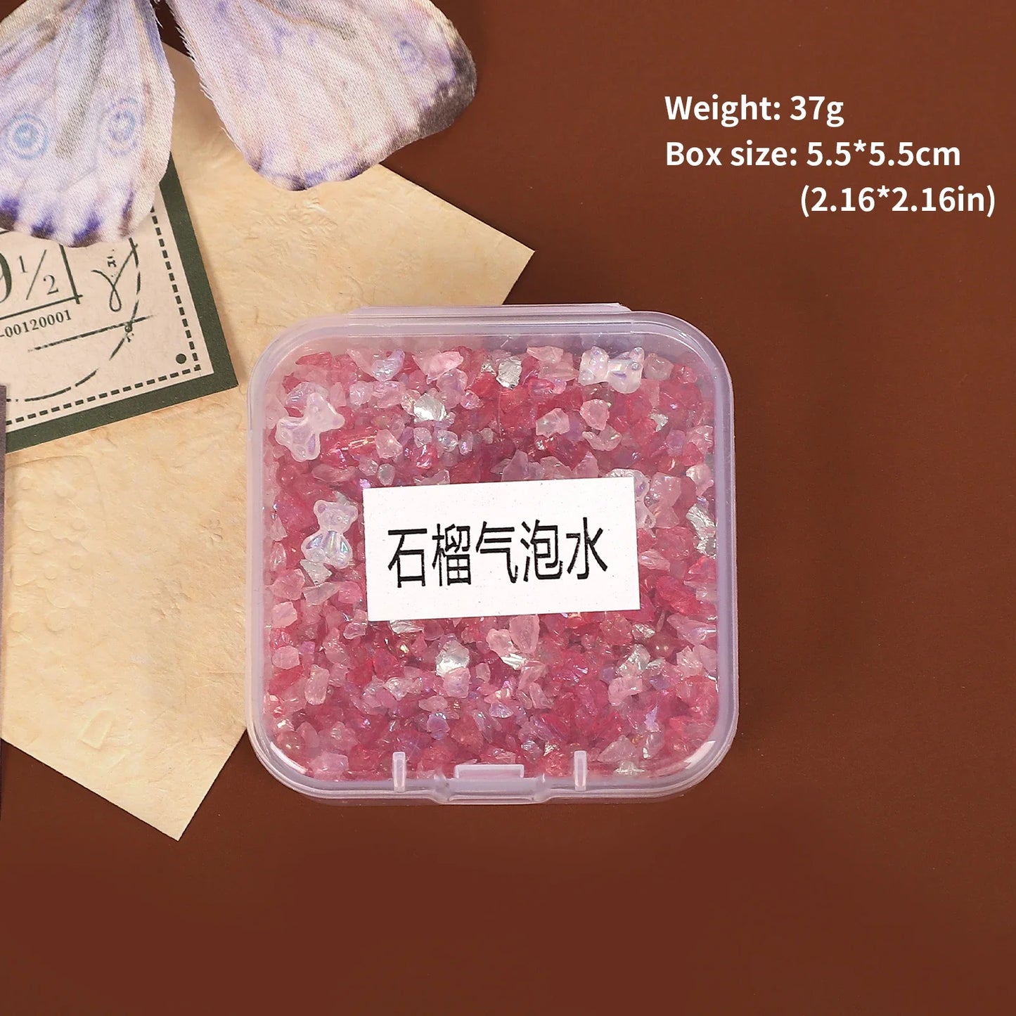 JIANWU Colorful Ore Crushed Stone Journal Material Collage scrapbook Creative DIY Student Supplies Stationery