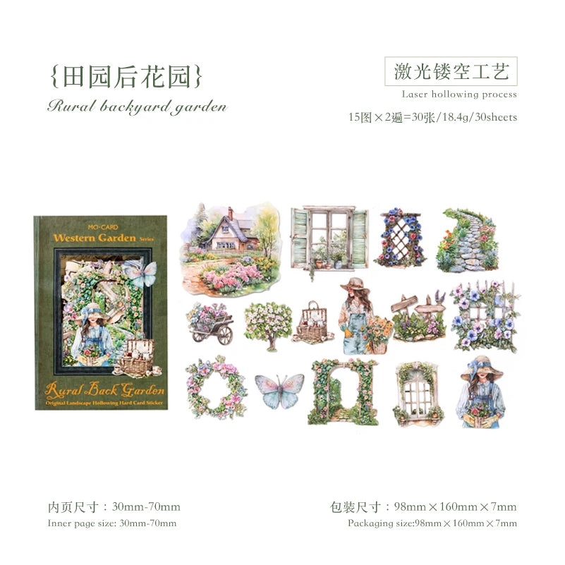 JIANQI 30 Sheets PET Landscape Stickers Four Seasons Scenery Decor handmade Scrapbooking Material Diary Album Craft Supplies