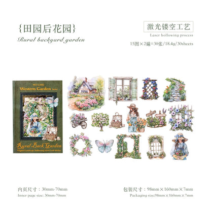 JIANQI 30 Sheets PET Landscape Stickers Four Seasons Scenery Decor handmade Scrapbooking Material Diary Album Craft Supplies