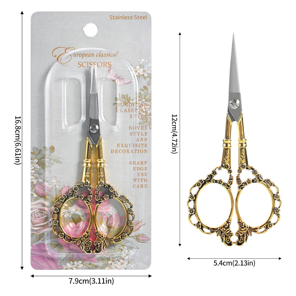 4.67Inch Embroidery Sewing Scissor Retro-style Stainless Steel Peacock Needlework Sewing Scissors for Paper Fabric Cutting Craft
