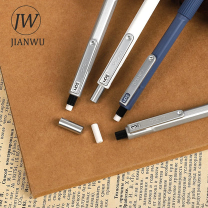 JIANWU Low Center of Gravity Metal Drawing Mechanical Pencil Material Collage Pencil CreativeJournal Student Supplies Stationery