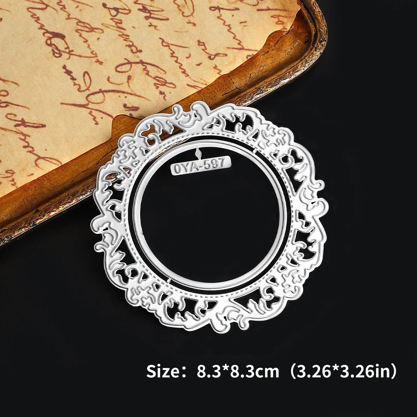 JIANWU Vintage Lace Flower Hollow Border Landscape Material Collage Knife Mold Creative DIY Journal Student Supplies Stationery
