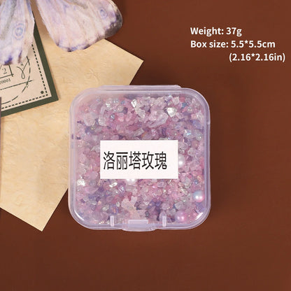 JIANWU Colorful Ore Crushed Stone Journal Material Collage scrapbook Creative DIY Student Supplies Stationery