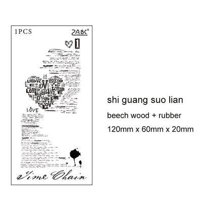 JIANWU Time Poetry Series Vintage English Text Poetry Collection Material Wooden Stamp Creative Student Supplies Stationery