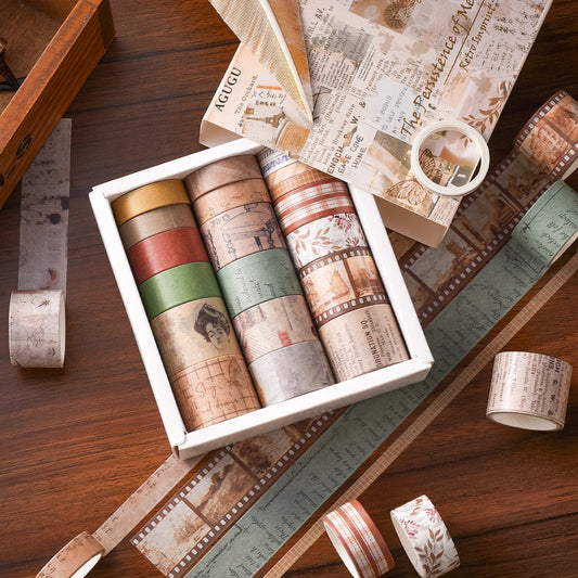 20Rolls/box Vintage Words Washi Tape Set Decorative Masking Tape Scrapbooking Adhesive Tape School Stationery Supplies