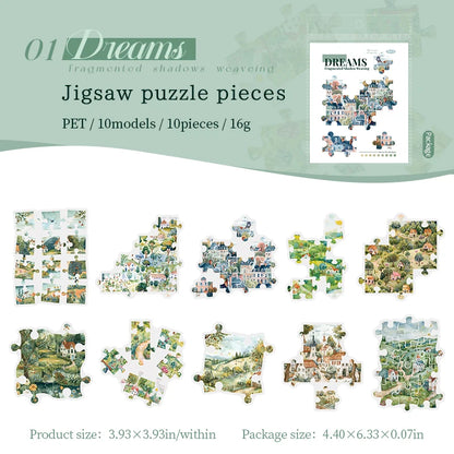 JIANQI 10 Pcs PET Transparent Stickers Decorative Decals For Scrapbooking Sticker Pack Labels Junk Journal Supplies stationery