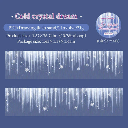 JIANQI 40mm*2m PET Frozen Adventure scenery Tapes Sticker Decorative collage Adhesive Diy Scrapbooking hand made Masking tape