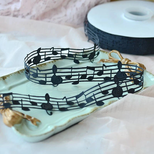 3Y/lot Music Handmade Cotton Ribbon Lace For Christmas Decoration DIY Sewing Fabric 3CM Wide