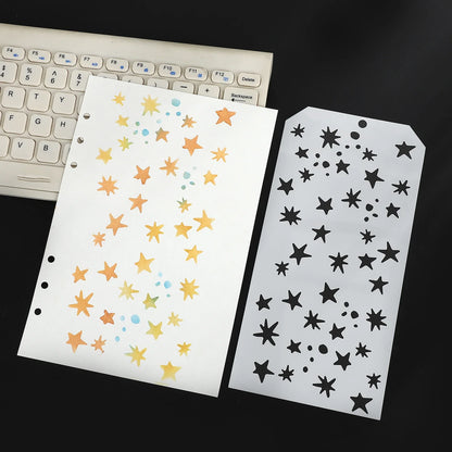 JIANWU Vintage Plant Flower Snowflake Halloween Christmas Material Embossed Stencil Masking Sheet Creative Journal Stationery