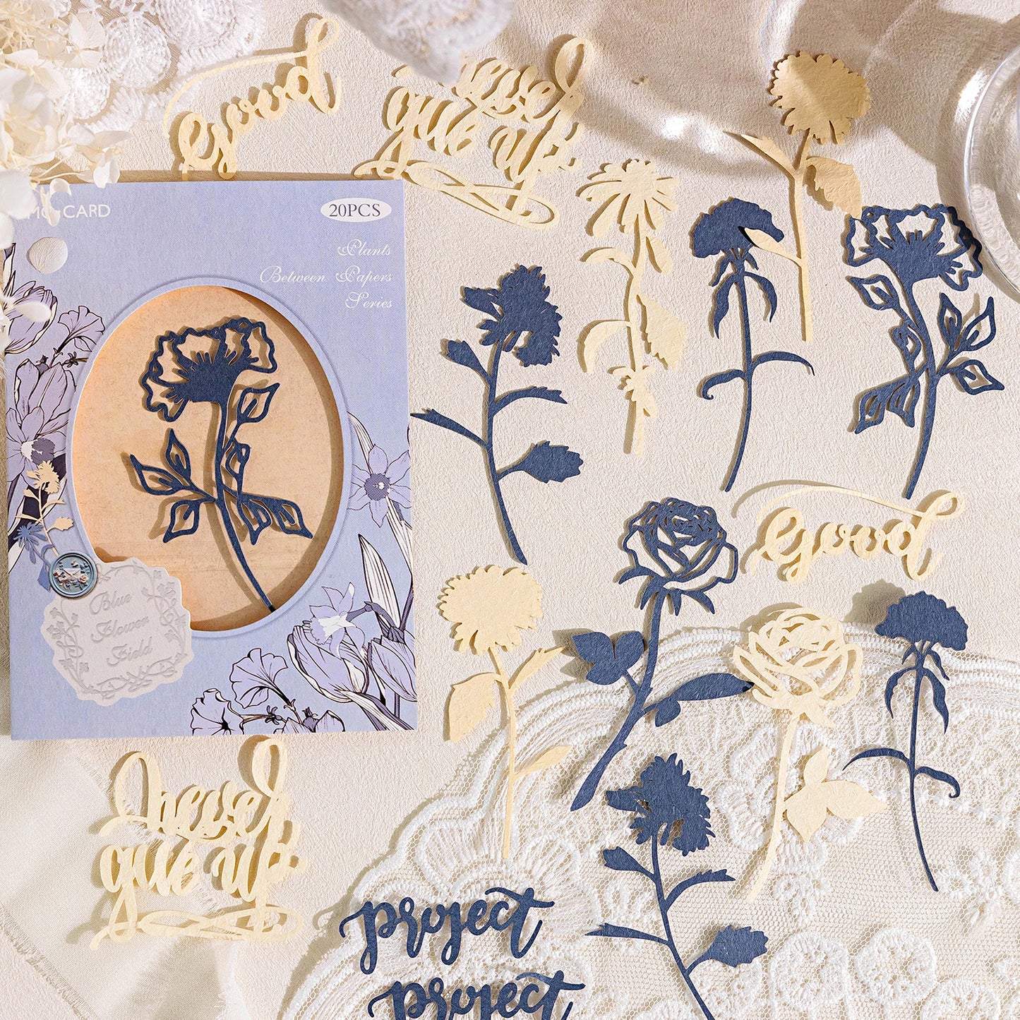 JIANQI 20 pcs INS Material paper Plant flowers Decor paper Hollow Card Collage Material junk journal DIY hand made Craft paper