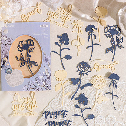 JIANQI 20 pcs INS Material paper Plant flowers Decor paper Hollow Card Collage Material junk journal DIY hand made Craft paper
