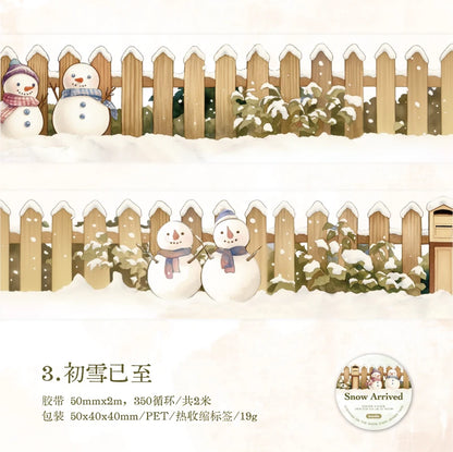 JIANQI 50mm*2m PET Winter snow scenery Tapes Decorative collage Adhesive Diy Scrapbooking hand made Masking tape Sticker