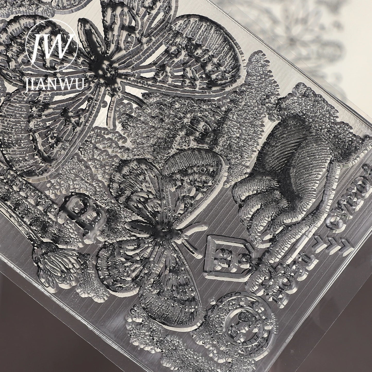 JIANWUVintage Butterfly Flower Label Character Landscape Material Collage Transparent Silicone Stamp Creative Journal Stationery