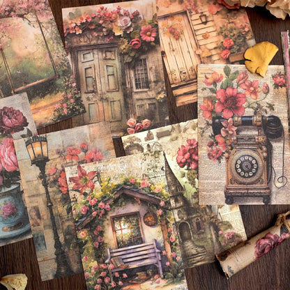 100 pcs Vintage Plants Flowers garden Material paper paper Scrapbooking DIY Photo Album Collage Journal Creative Stationery