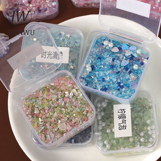 JIANWU Colorful Ore Crushed Stone Journal Material Collage scrapbook Creative DIY Student Supplies Stationery