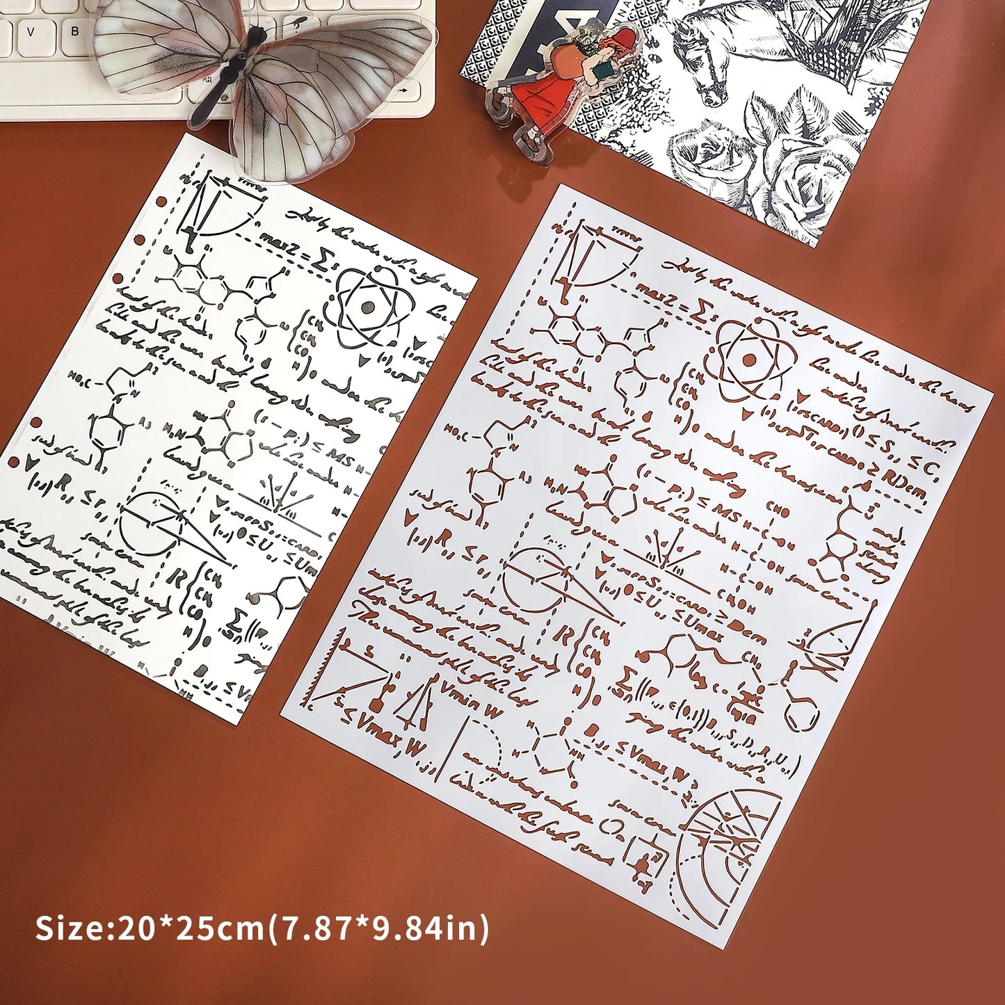JIANWU Vintage Planetary Chart Symbol Border Flower Landscape Material Collage stamp Shading Board Creative Journal Stationery