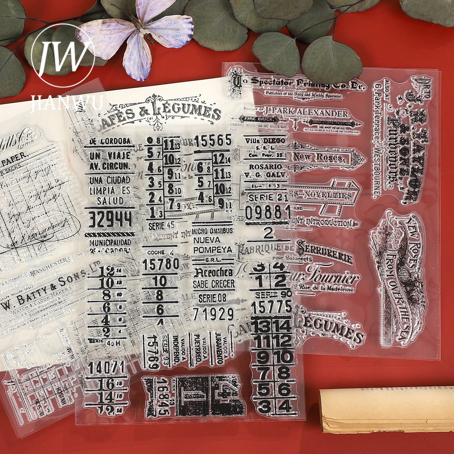 JIANWU Vintage Mushroom Digital Watermark Landscape Material Collage Transparent Silicone Stamp Creative DIY Journal Stationery