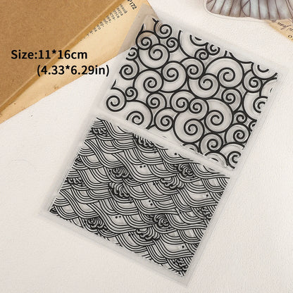 JIANWU Vintage Wave Lace Pattern Landscape Material Collage Silicone Stamp Creative DIY Journal Student Supplies Stationery