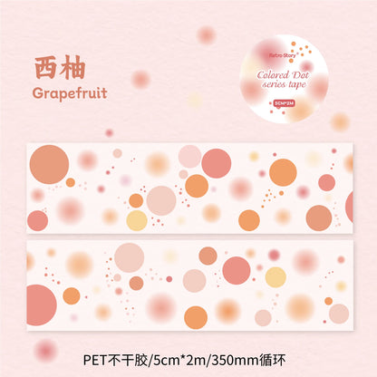 JIANQI 50mm*2m PET Tape round Stickers Creativity Scrapbooking Hand Account Adhesive hand made Diy Junk Journal Craft Supplies