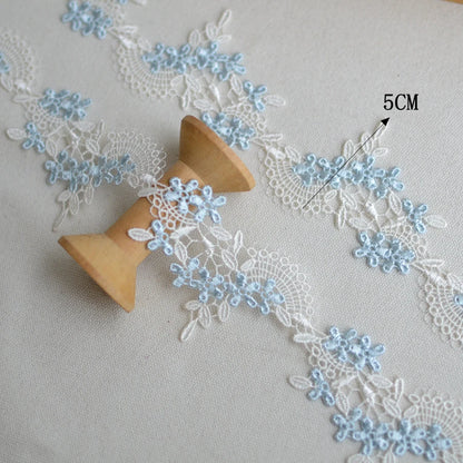 1 Yard Fine Line Pink Blue Water Soluble Embroidery Lace DIY Clothing Accessories