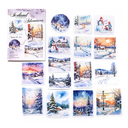 JIANQI 30 sheets Travel scenery Themed DIY Decorative Stickers Pack Decorative Stickers For Scrapbook Label Diary Album Planner