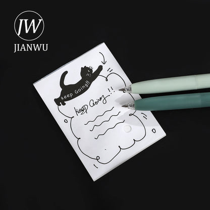 JIANWU 2 Pcs/set Wangshan Matcha Mint Press Gel Pen Set 0.5mm Black Quick-drying Creative Journal Student Supplies Stationery