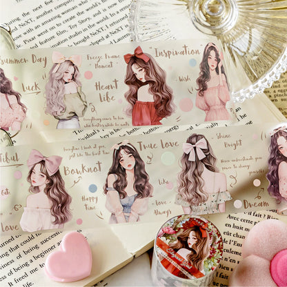 JIANQI 50mm*2m PET Tape Stickers Creativity Scrapbooking Hand Account Adhesive hand made Diy Junk Journal Craft Supplies