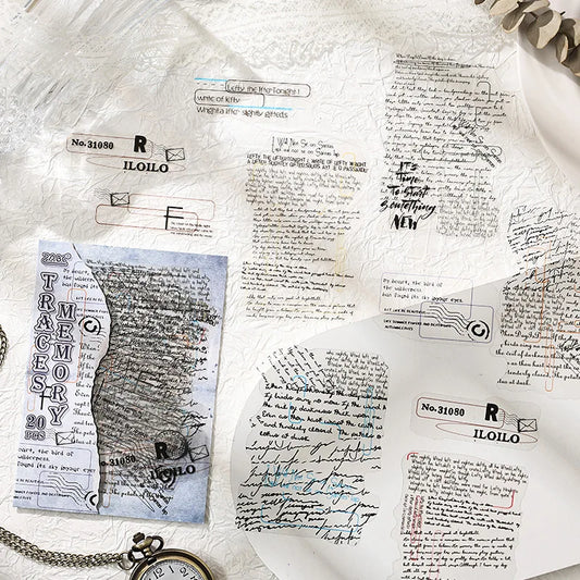 JIANQI 20 sheet Vintage INS Large size Text fragments Stickers Decorative Labels Diary Album hand made Scrapbooking supplies