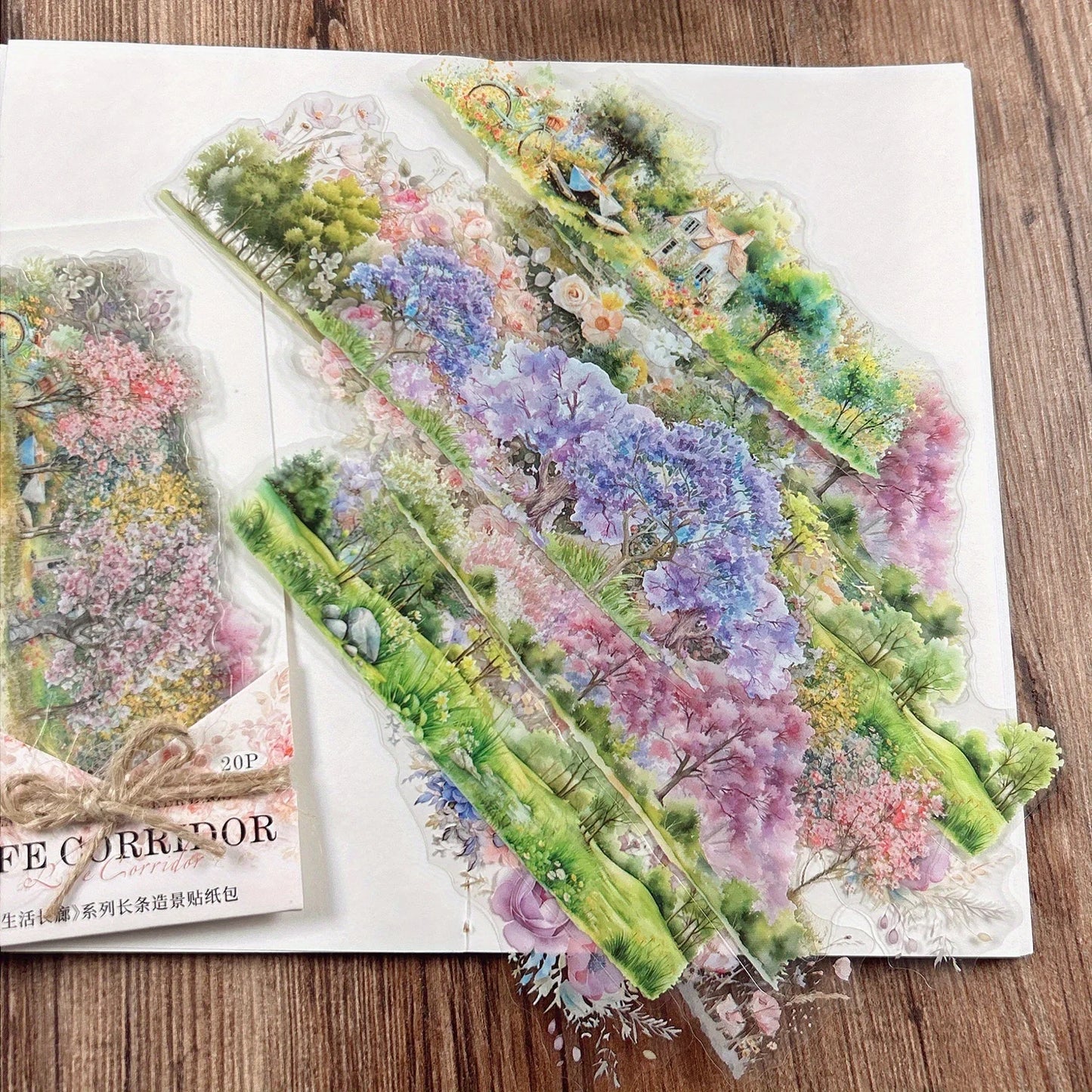 JIANQI 20pcs/pack European Retro Collage Strip Stickers DIY Collage Decoration Album junk journal Scrapbook PET Stickers