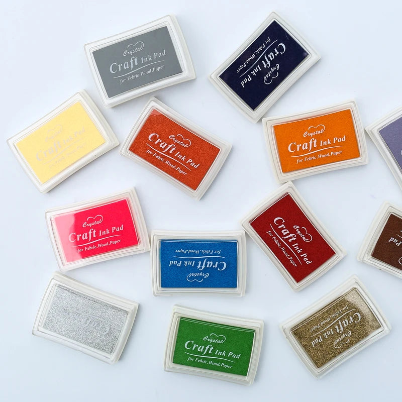 1pc 15 Colors Big Ink Pad Oil Planner Scrapbooking Silicone Stamp DIY Diary Greeting Card Wood Paper Craft Gift