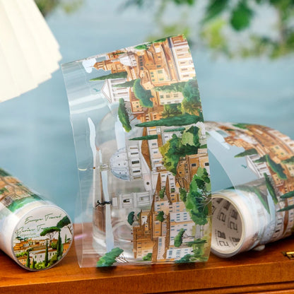 JIANQI 75mm*2m PET Large size tape Sticker Decorative collage Adhesive Diy Scrapbooking hand made Masking tapes