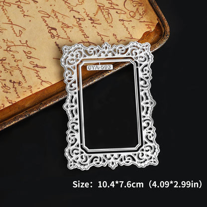 JIANWU Vintage Lace Flower Hollow Border Landscape Material Collage Knife Mold Creative DIY Journal Student Supplies Stationery