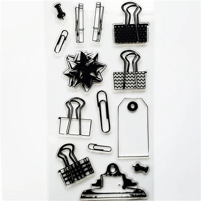 JIANWU 1 Pcs Transparent Silicone Seal Retro Stamp Aircraft Tower Building Clear Stamps Office Supplies Stamps DIY Stationery