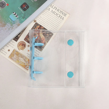 JIANWU Double Buckle A8Mini 3-hole Transparent Loose Leaf Material Storage Notebook Creative Journal Student Supplies Stationery