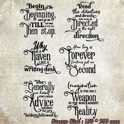 JIANWU Vintage Character English Text Material Collage Transparent Silicone Stamp Creative Journal Student Supplies Stationery