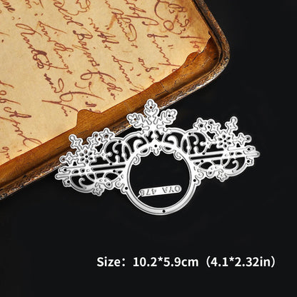 JIANWU Vintage Lace Flower Hollow Border Landscape Material Collage Knife Mold Creative DIY Journal Student Supplies Stationery