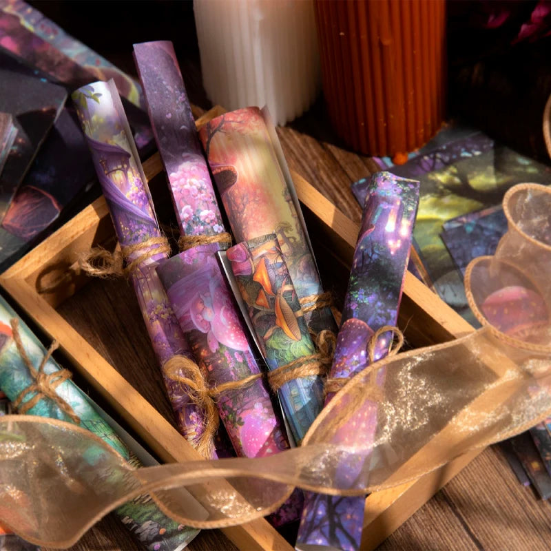 JIANQI 30pcs Vintage Dream Forest Scene Craft Material paper DIY Stationery Collage Scrapbooking for hand made Background Paper