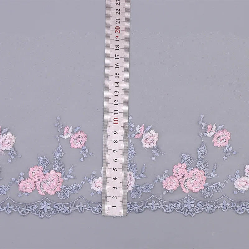 1 Yard Pink Embroidery Decoration Lace Fabric Lace Clothing Accessories Decoration Doll Dress 10CM Wide