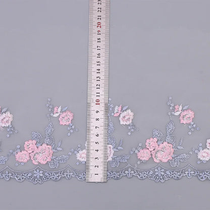 1 Yard Pink Embroidery Decoration Lace Fabric Lace Clothing Accessories Decoration Doll Dress 10CM Wide