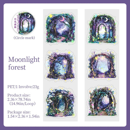 JIANQI 60mm*2m Firefly Night PET Tapes Collage Junk Journal DIY Scrapbooking School Supplies Aesthetics Decor Waterproof Tapes