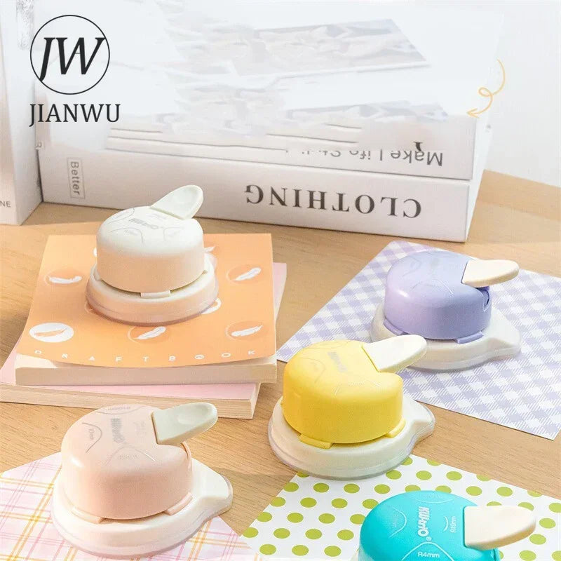 JIANWU Multifunctional Four-in-one Corner Rounder Material Collage Cutting Tool Creative DIY Journal Student Supplies Stationery