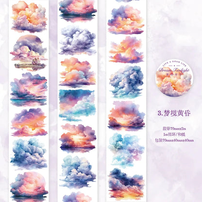 JIANQI 70mm*2m Beautiful scenery series tape PET Material Scrapbooking Stickers Stationery Supplies Decorative DIY Sticker